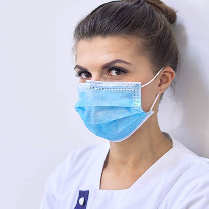 50-Pack or 100-Pack of 3 Layer Disposable Protective Face Masks