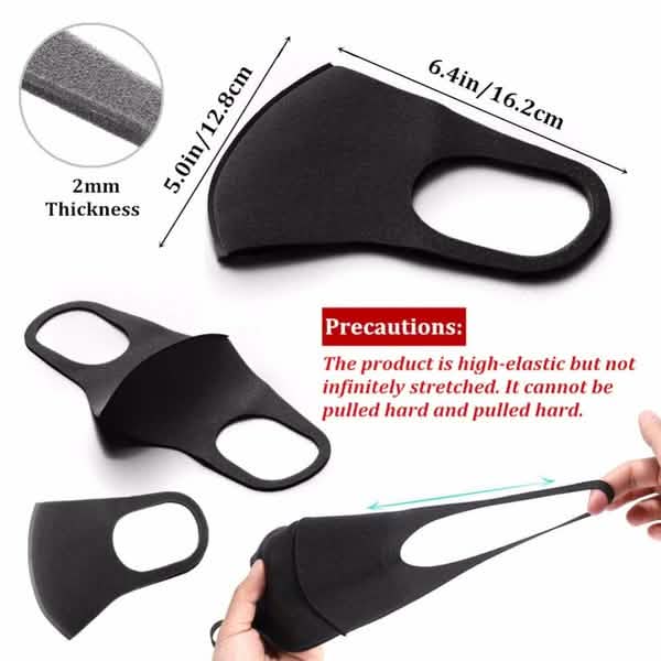 50-Pack: Reusable Double Layer Dustproof Sponge Mouth Mask