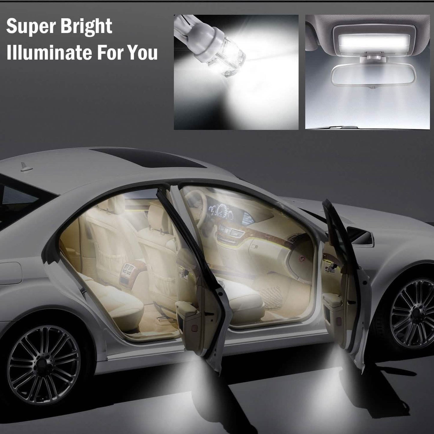 50-Piece: LED Car Light Bulbs