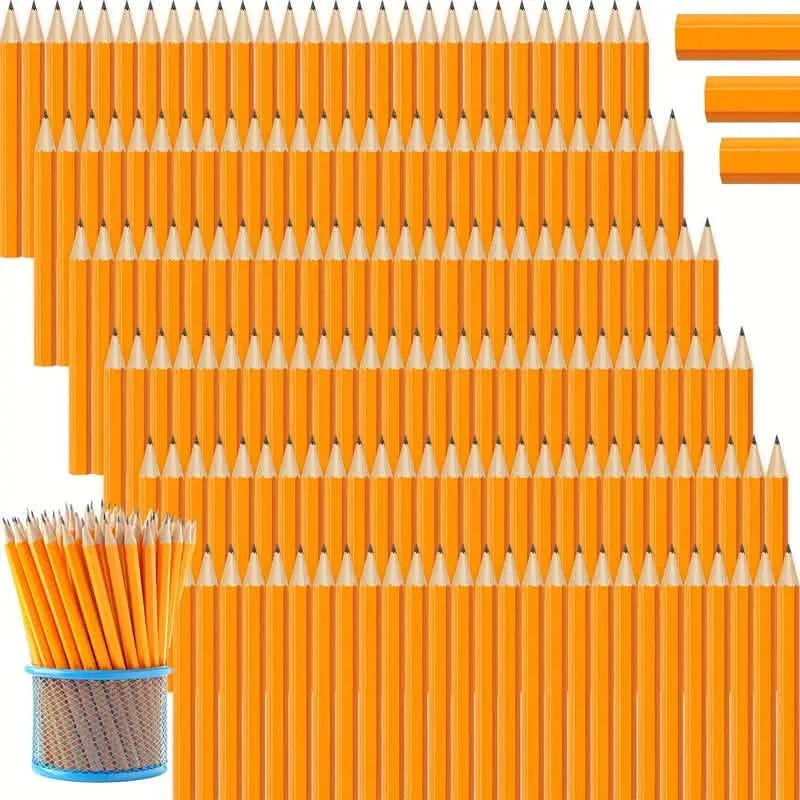 50-Pieces: 3.5" Hexagonal Golf Pencils - HB Yellow, Pre-Sharpened