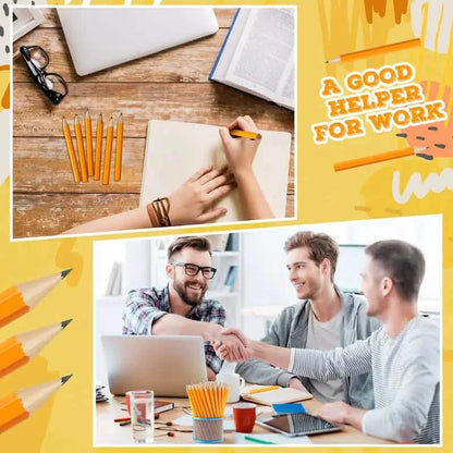 50-Pieces: 3.5" Hexagonal Golf Pencils - HB Yellow, Pre-Sharpened