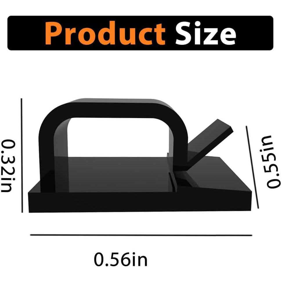 50-Pieces: Cable Clips, Adhesive Cable Organizer Cord Holder