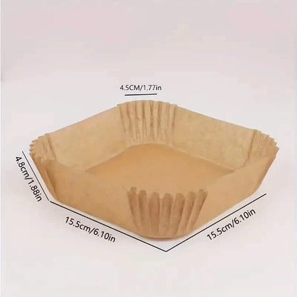 50-Pieces: Disposable Paper Liners For Air Fryer Suitable For 2 - 8 Quarts