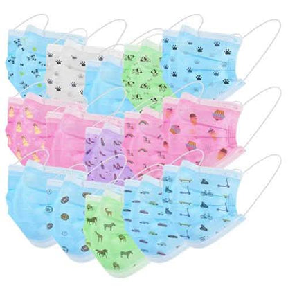50-Pieces: Kids Disposable Face Masks