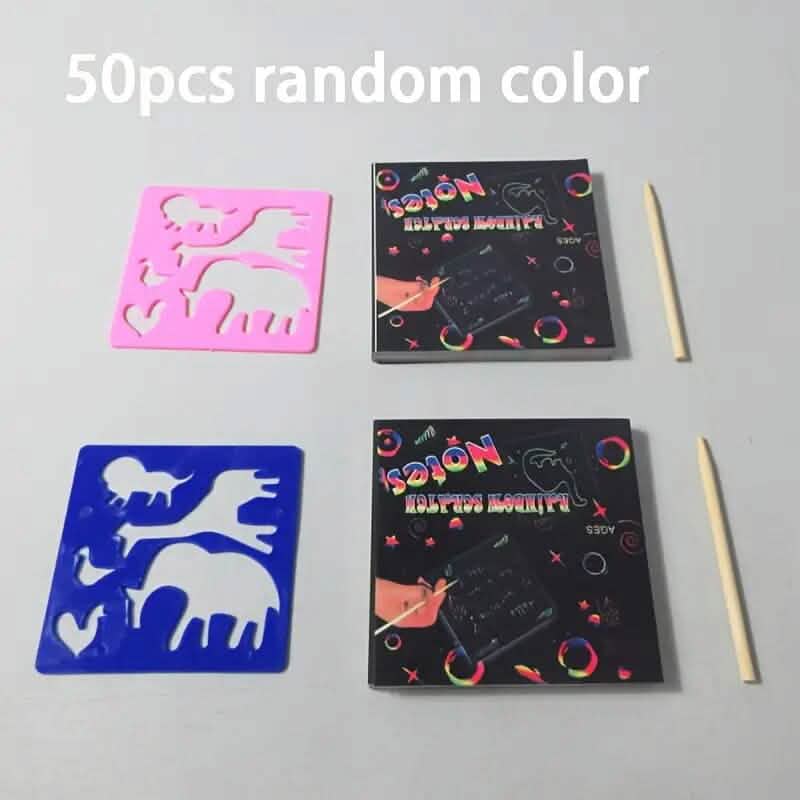50-Pieces: Rainbow Scratch Art Kit