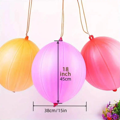 50-Pieces: Vibrant Punch Balloons Set - Heavy-Duty, Rubber-Banded, and Long-Lasting