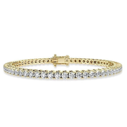 5.00 Ct Top Quality Round Diamond Tennis Bracelet 14K Yellow Gold