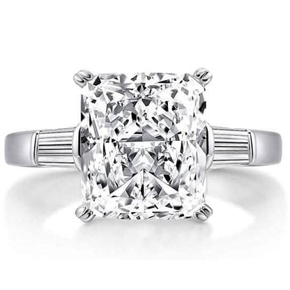 5.00 CTTW Square Brilliant Cut Tri Stone Engagement Ring