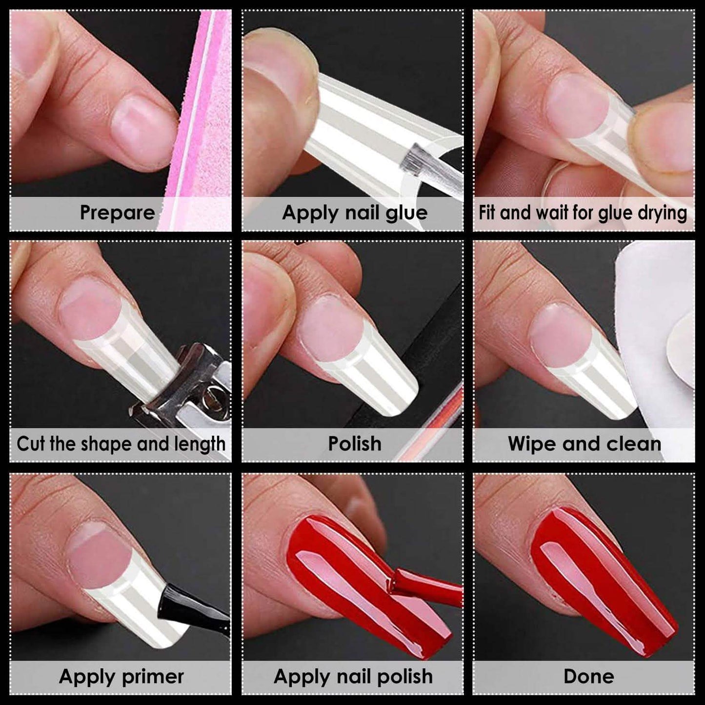 500-Piece: Long False Finger Nails