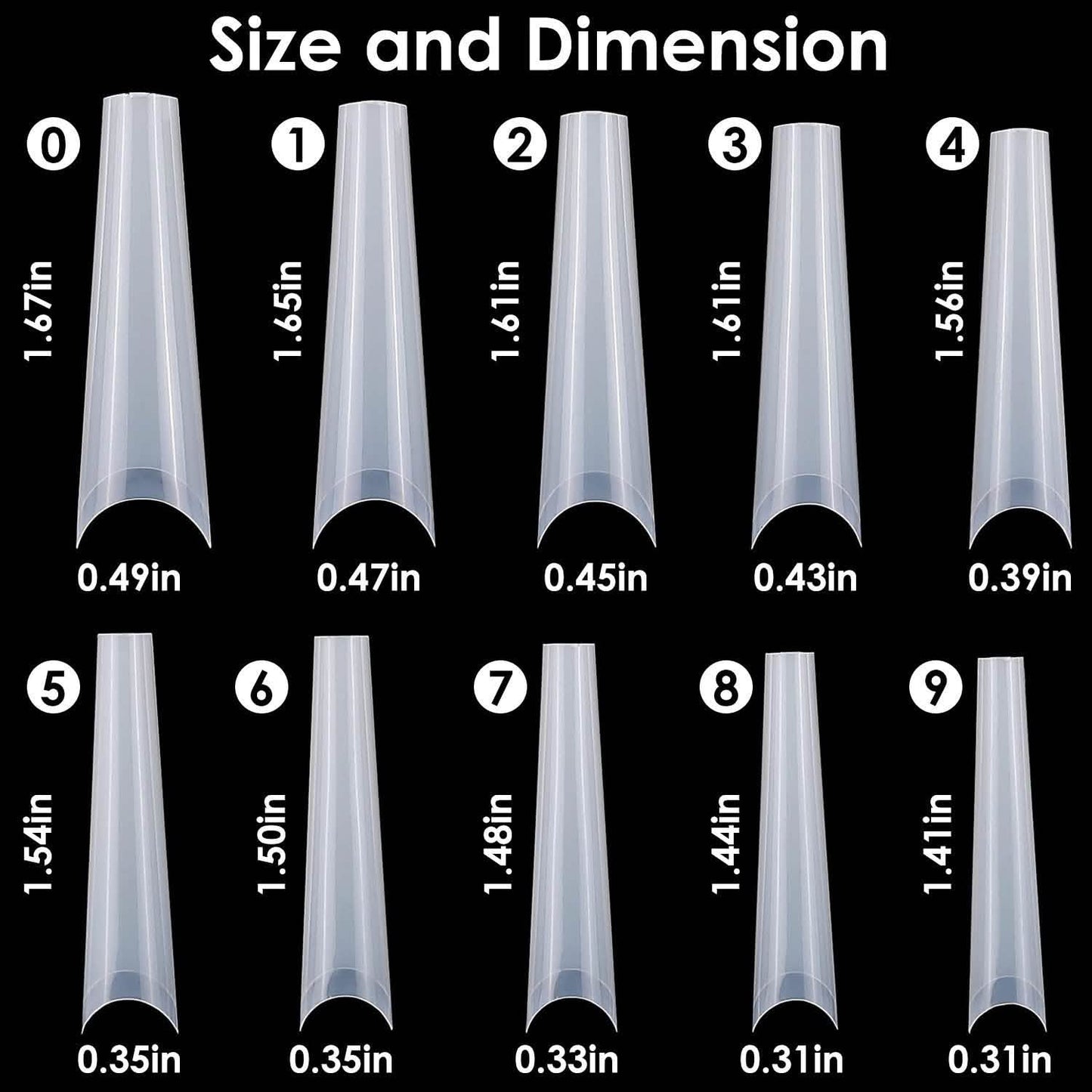 500-Piece: Long False Finger Nails