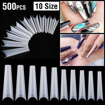 500-Piece: Long False Finger Nails