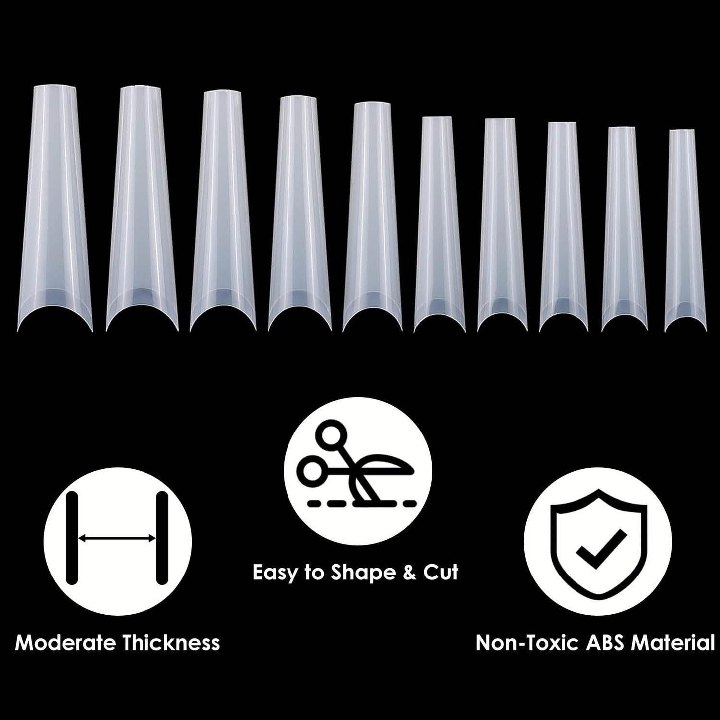 500-Piece: Long False Finger Nails