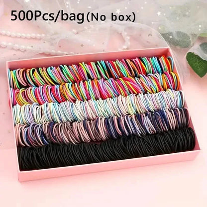 500-Pieces: Cute Elastic Hair Tie Polyester and Spandex Blend