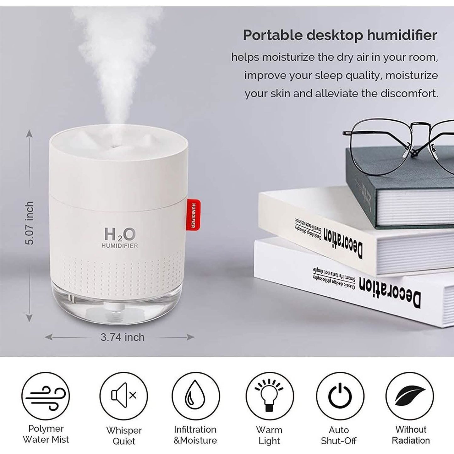 500ml Cool Mist Portable Mini Humidifier