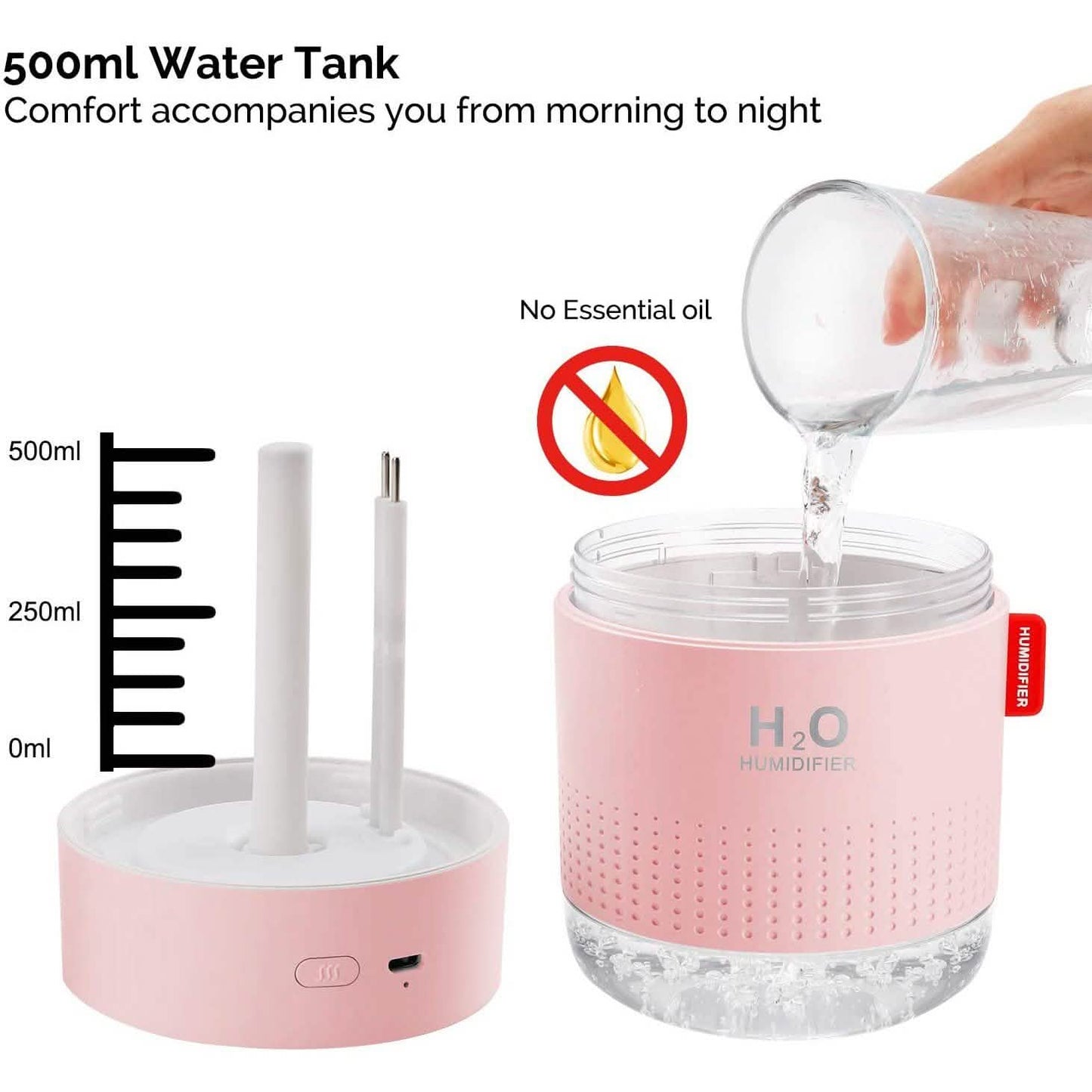 500ml Cool Mist Portable Mini Humidifier