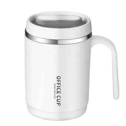 500ml Water Cup with Cover Sealing Silicone Ring Double-layer Leak-proof Drink Water Handle Stainless Coffee Insulated Cup