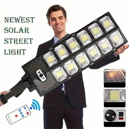 504-LED Ultra-Bright 6500K Solar Motion Sensor Street Light with Remote Control