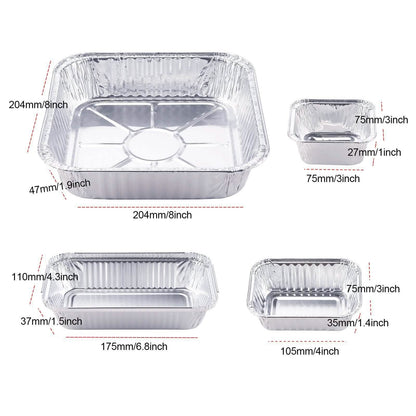 51-Packs: IMAGE 4 Size Aluminum Loaf Pans Disposable Premium Heavy-Duty Tin Foil