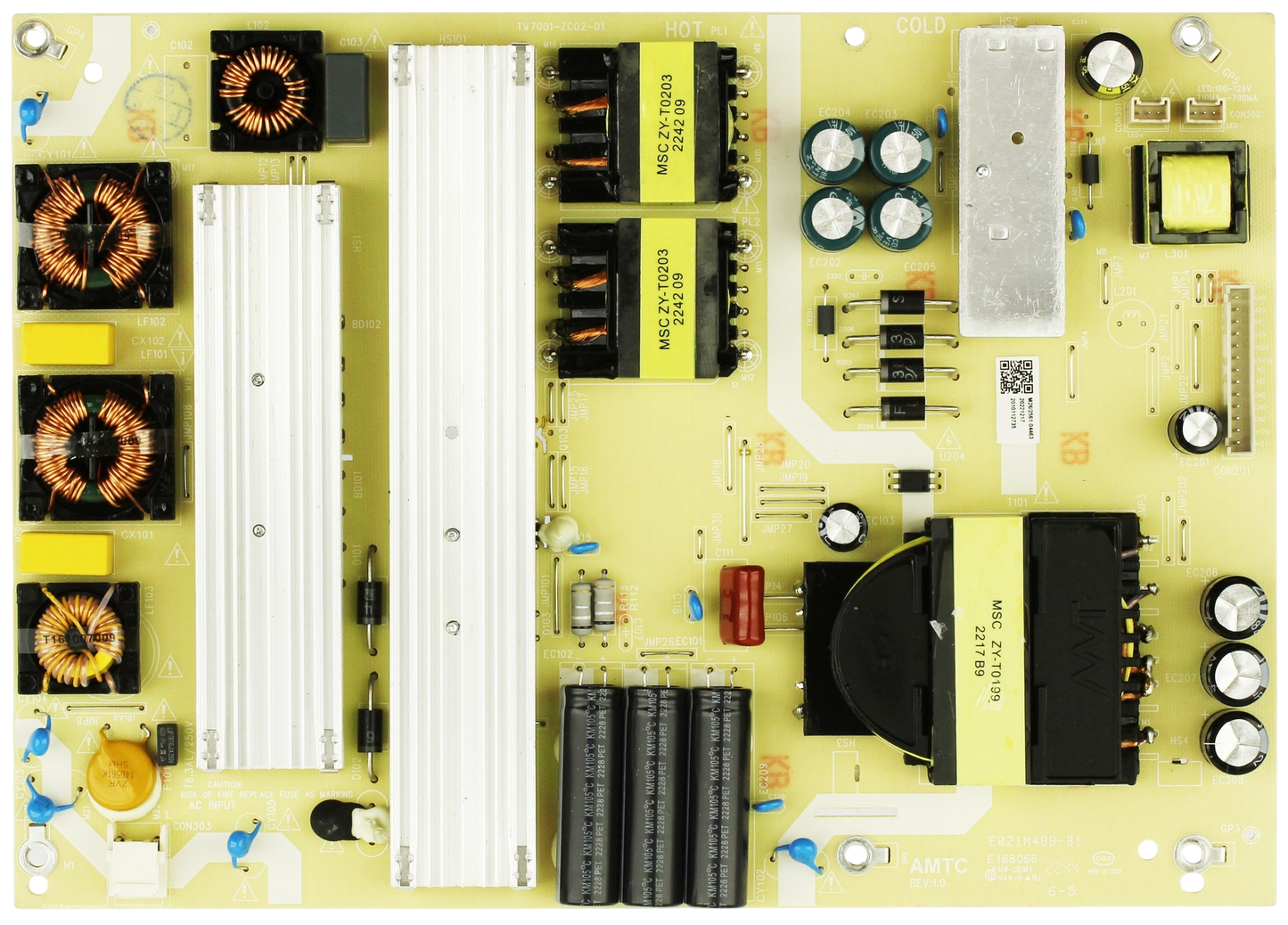 514C7001M26 Roku Onn Power Supply, 2010112734, 20221208, TV7001-ZC02-01, 65R4A5X, 65R4AX, 65R4A4R, 65R4A5R, 65R6AX