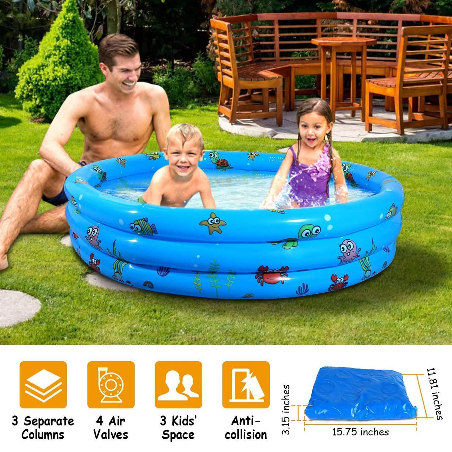 51x13" Inflatable Swimming Pool