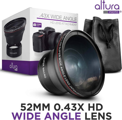 52MM 0.43x Altura Photo Professional HD Wide Angle Lens (w/Macro Portion) for Nikon  (Refurbished)