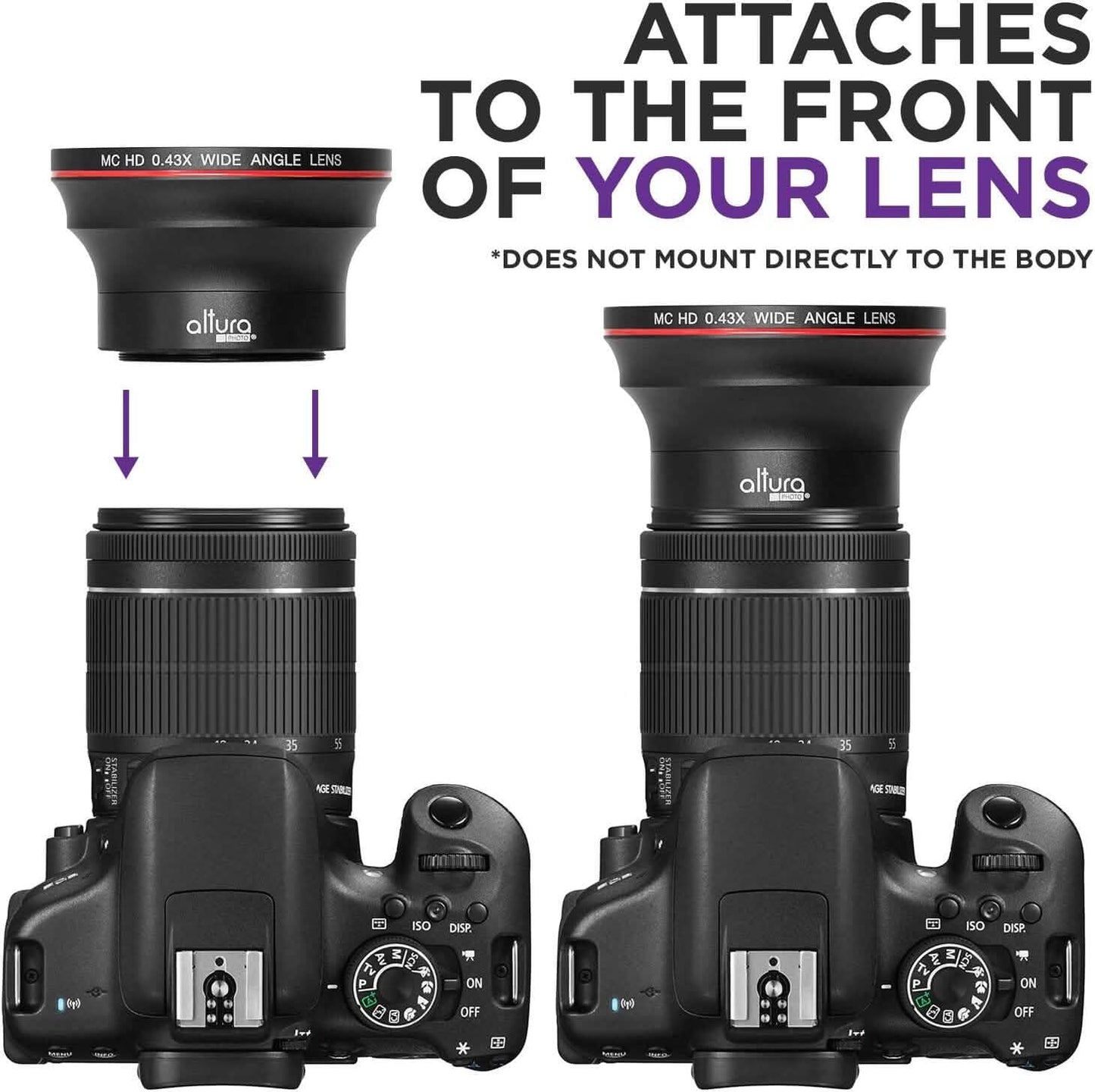 52MM 0.43x Altura Photo Professional HD Wide Angle Lens (w/Macro Portion) for Nikon  (Refurbished)