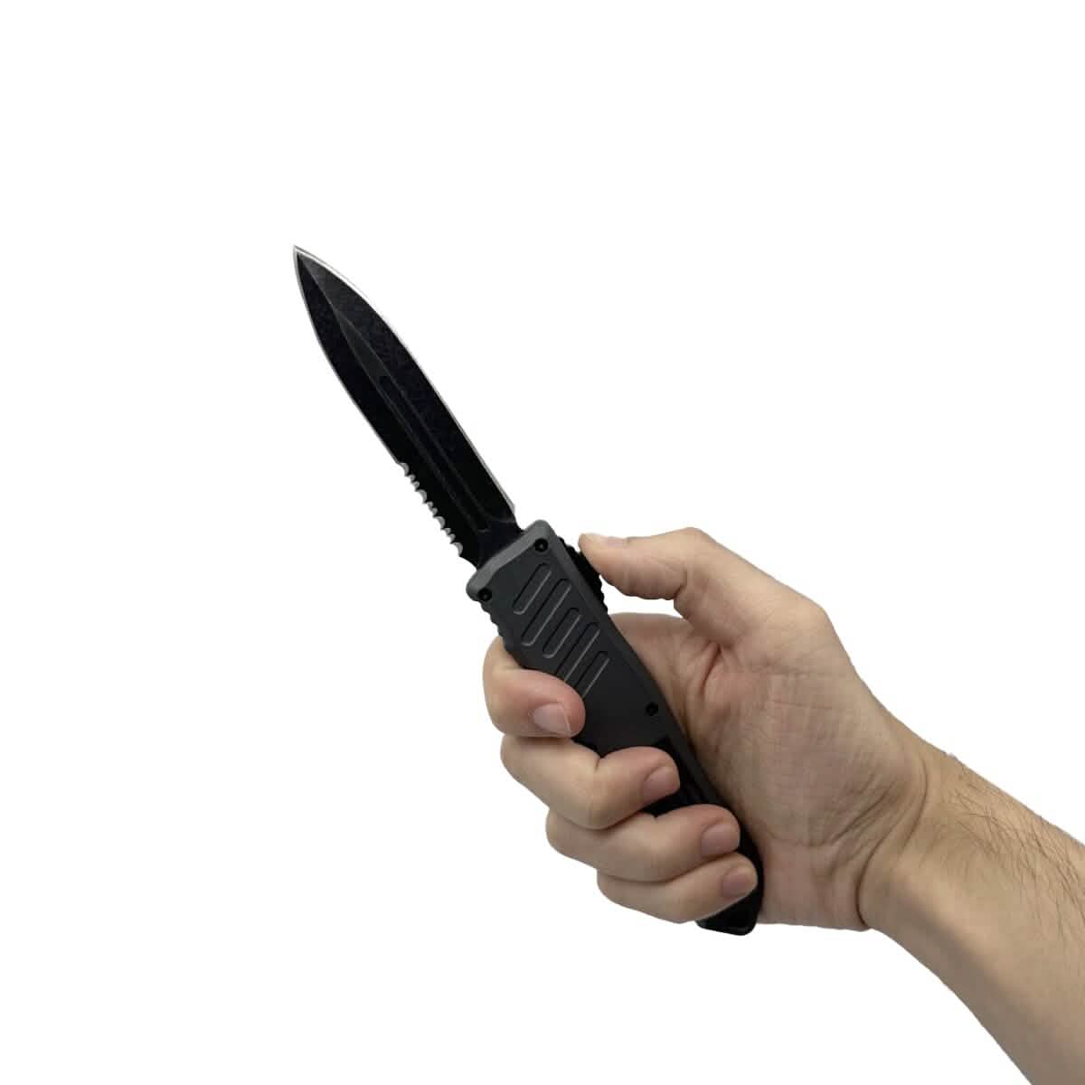 2-Pack: 5.5" Automatic OTF Knife w/ Half Serrated Dagger Blade