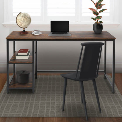 55" Rectangular Desk with Storage Shelves
