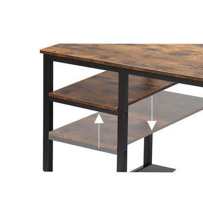 55" Rectangular Desk with Storage Shelves