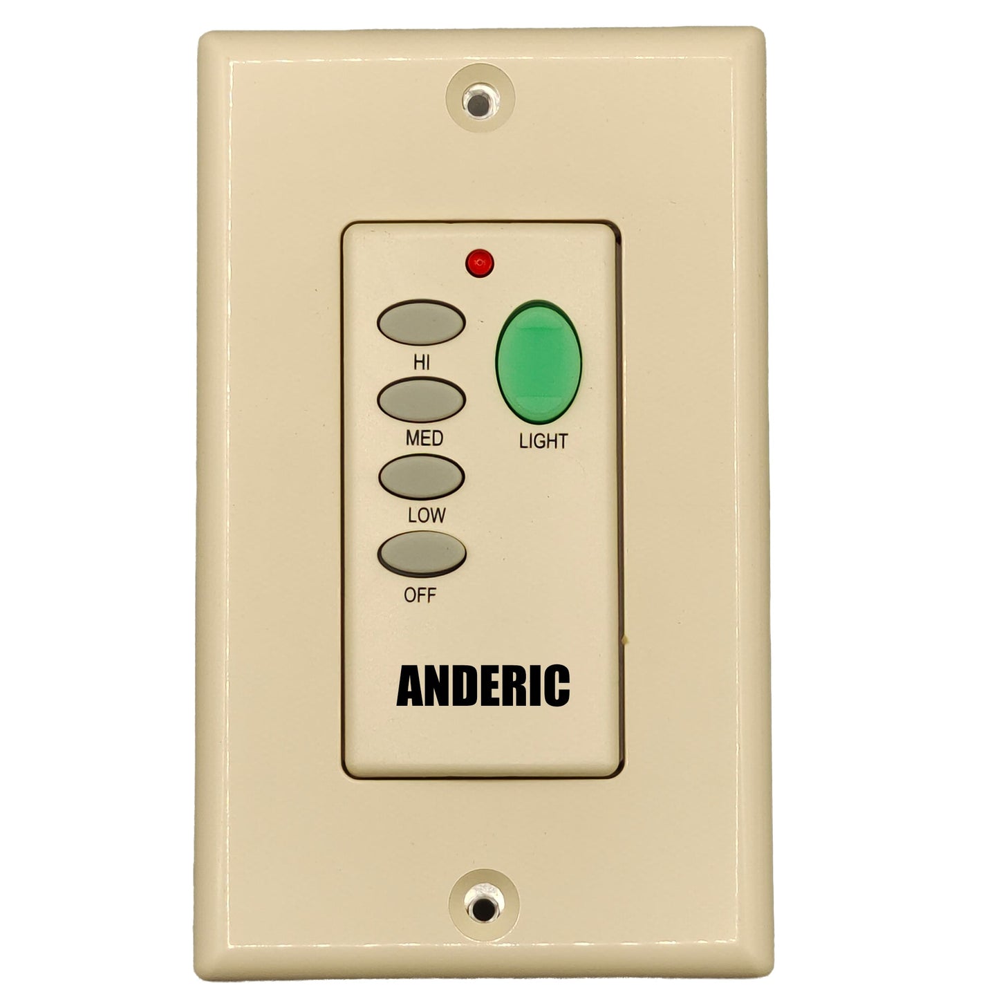 Anderic FAN-55T Wireless Wall Plate Ceiling Fan Remote Control for Fan28R Receiver | 304 MHz | 2AAZPFAN55T- FAN55T