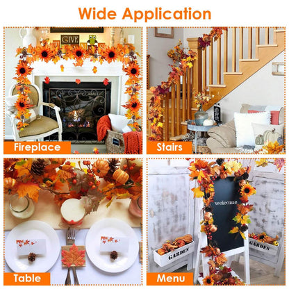 5.6ft Artificial Maple Leaf Garland Hanging Plant Vine