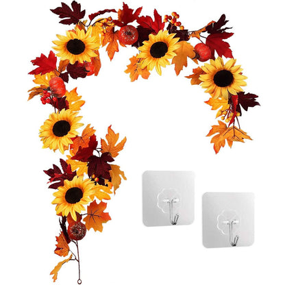 5.6ft Artificial Maple Leaf Garland Hanging Plant Vine