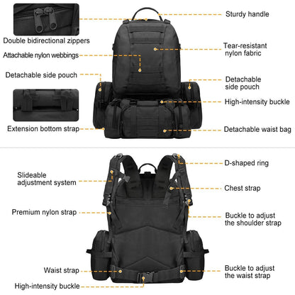56L Military Tactical Backpack