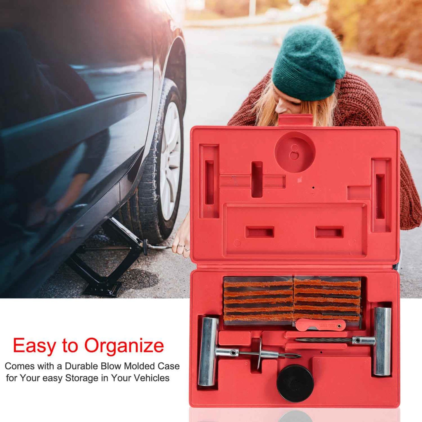 57-Piece: Universal Tire Repair Kit