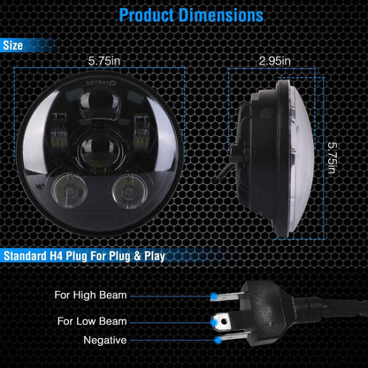 5.75-Inch LED Motorcycle Headlight