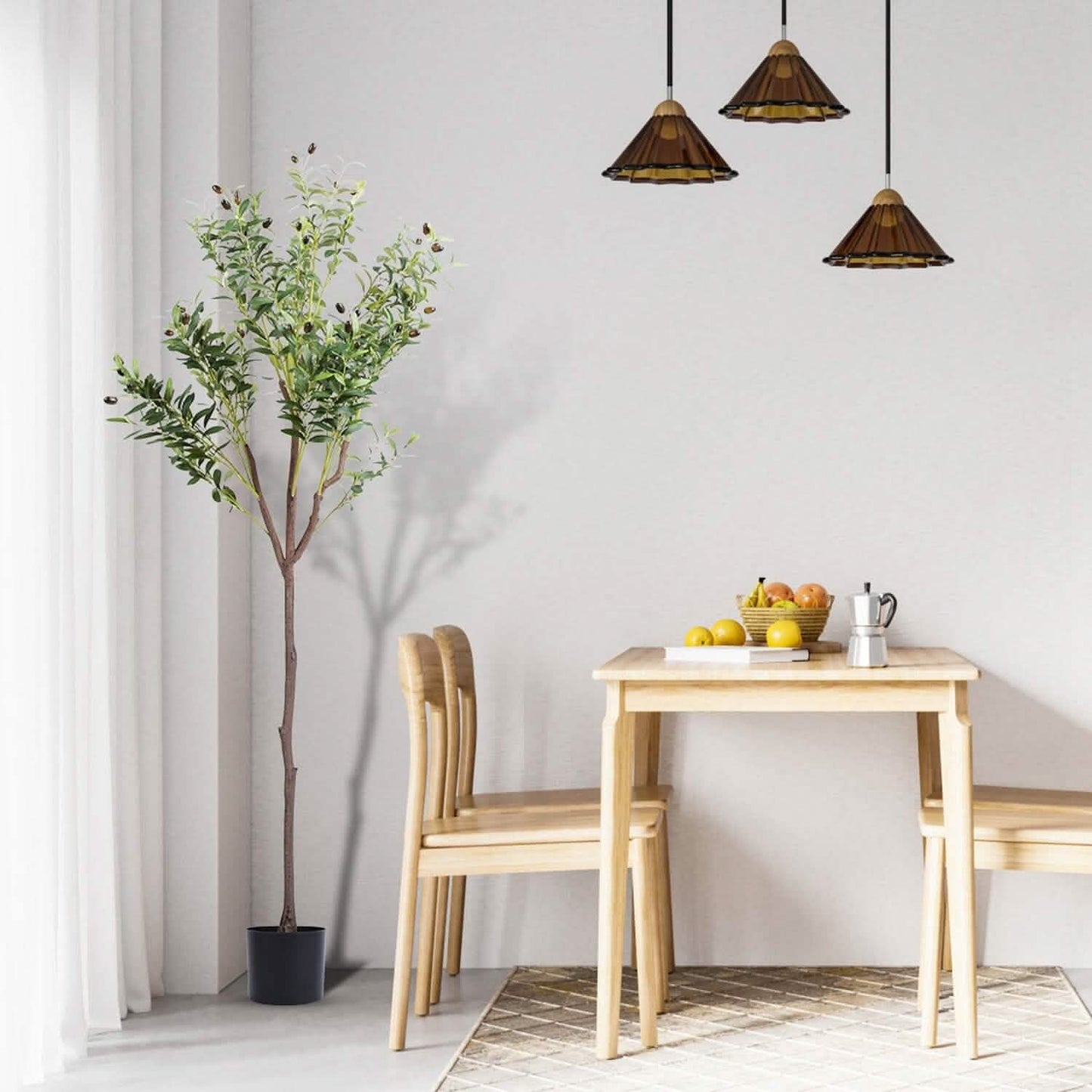 5.9ft Artificial Olive Tree with Lush Olive Branches and Fruits with Black Planter Pot