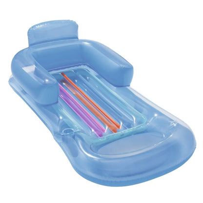 59in Inflatable Pool Float Raft with Headrest Armrest Cupholder