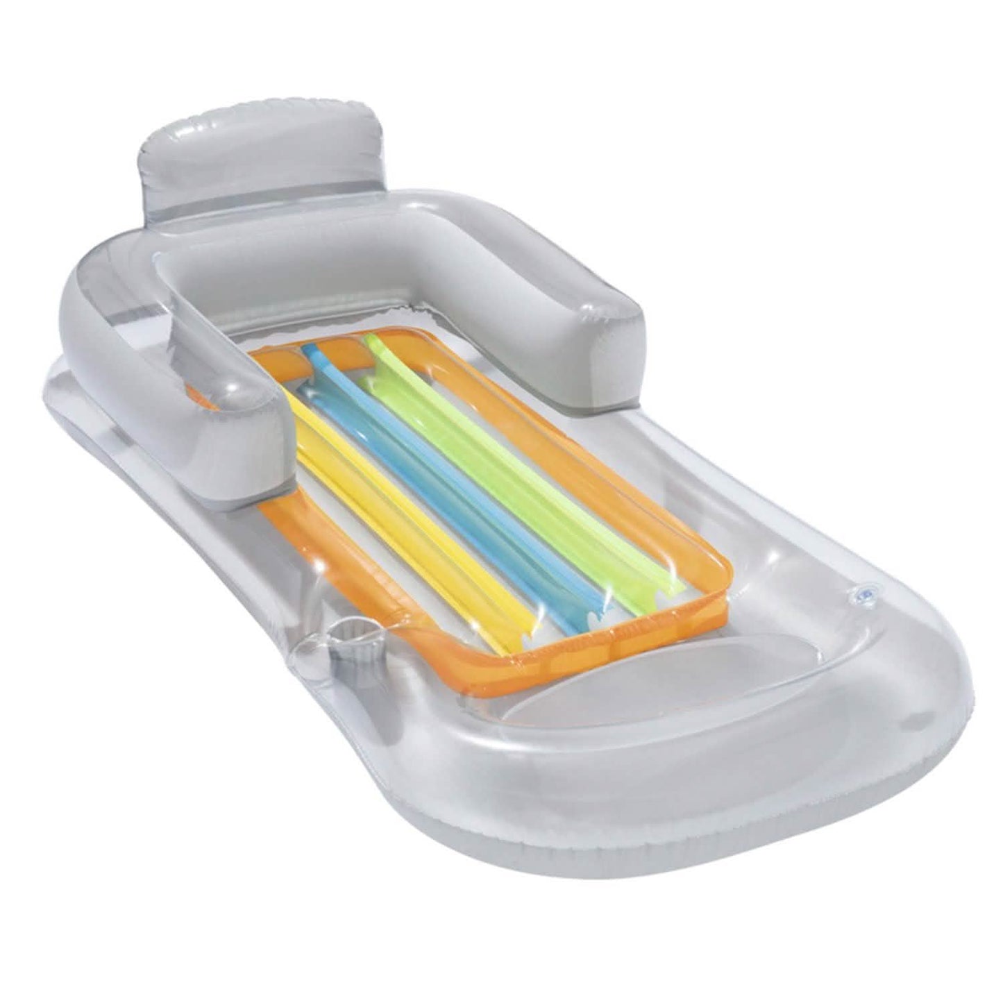 59in Inflatable Pool Float Raft with Headrest Armrest Cupholder