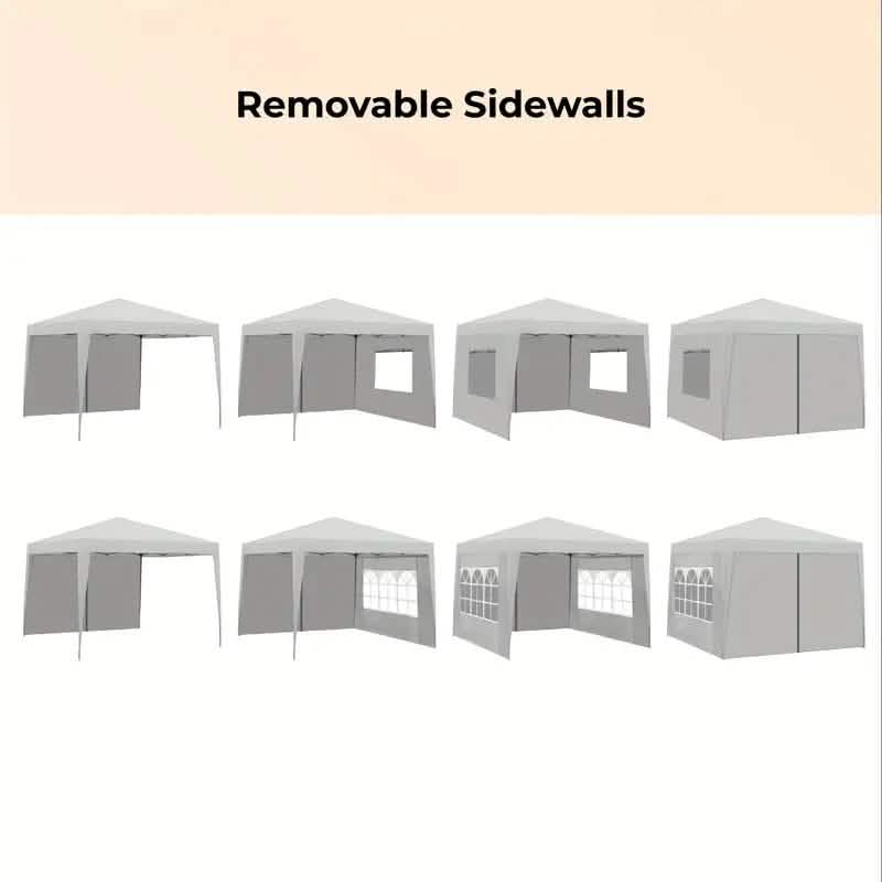 Outdoor 10X10 Ft. Pop Up Gazebo Canopy Tent with Removable Sidewall with Zipper