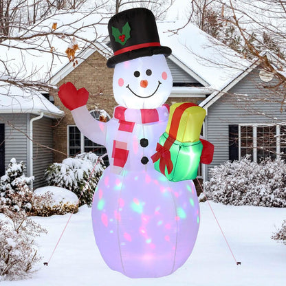 5FT Snowman Inflatable Outdoor Decoration Rotating LED Lights