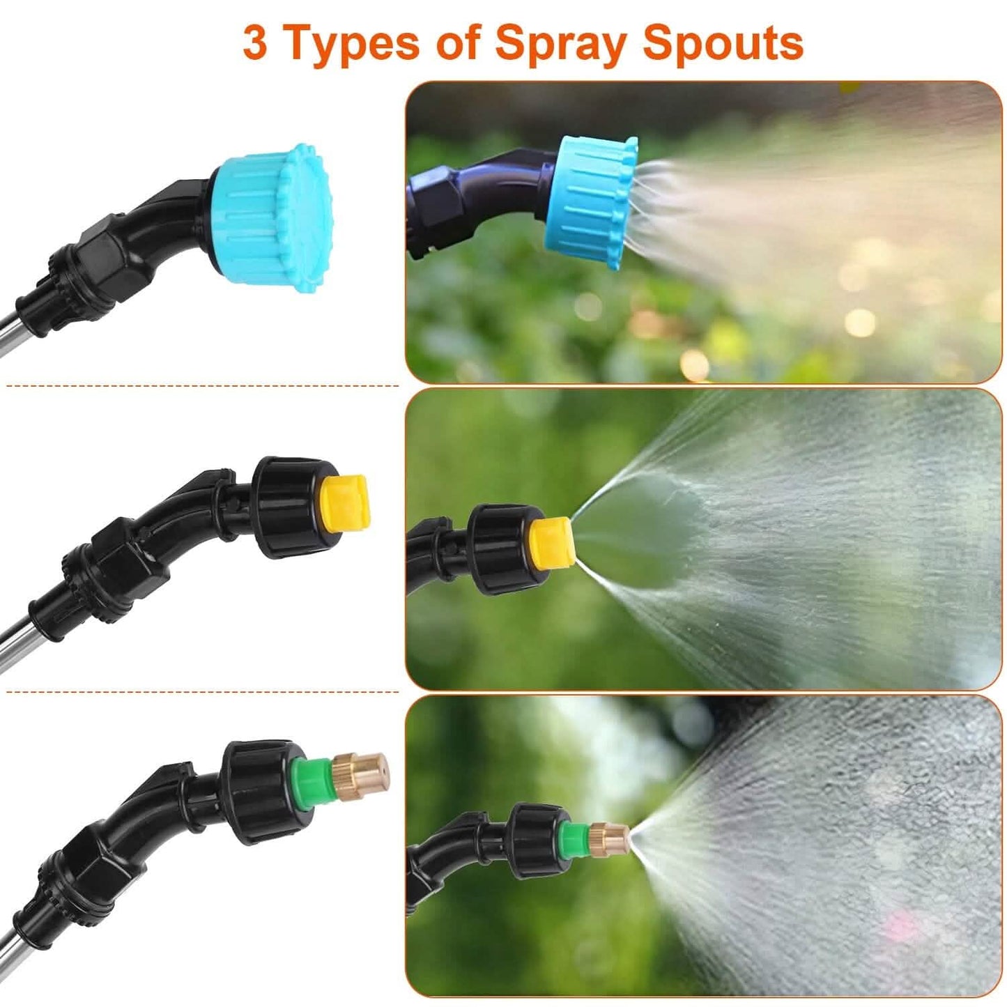 5L/1/3 Gallon Electric Plant Sprayer Telescopic Rechargeable with 3 Spray Sprouts