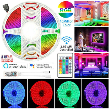 5M LED Strip Light 5050 SMD RGB Waterproof Smart WIFI IR APP Controller
