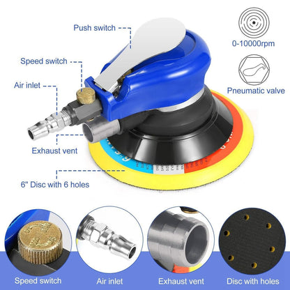 6" Air Random Orbital Sander Pneumatic