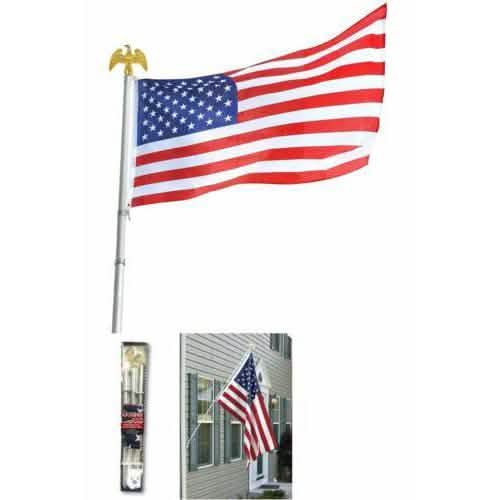 6-Foot Deluxe U.S. Flag Pole Set with Golden Eagle Top by Americana