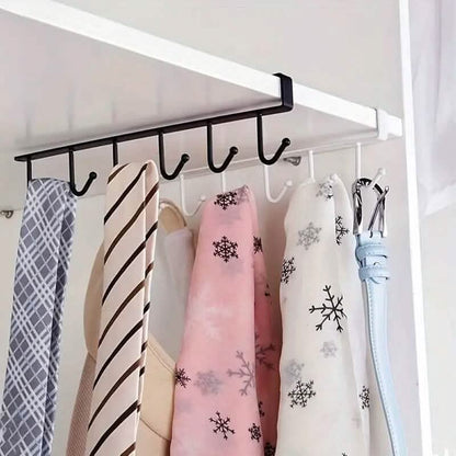 6 Hooks Kitchen Shelf Storage Rack