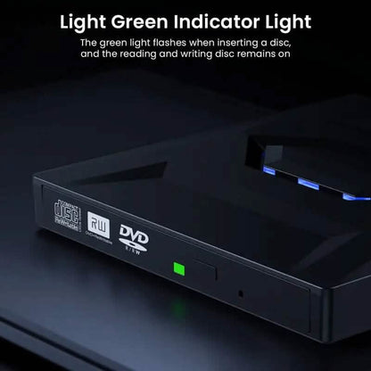 6-in-1 Portable USB 3.0 Ultra-Thin External DVD Recorder Drive