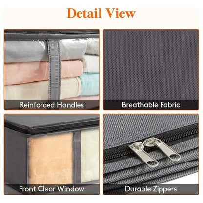 6-Pack: 40L Foldable Clothing Storage Bags with Front Clear Window