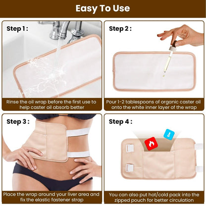 6-Pack: Castor Oil Wrap Set