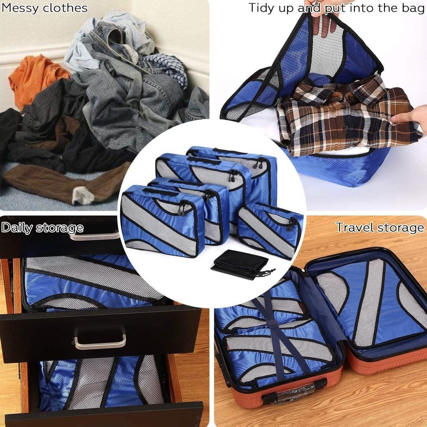 6-Pack: Fitnate Compression Packing Cubes