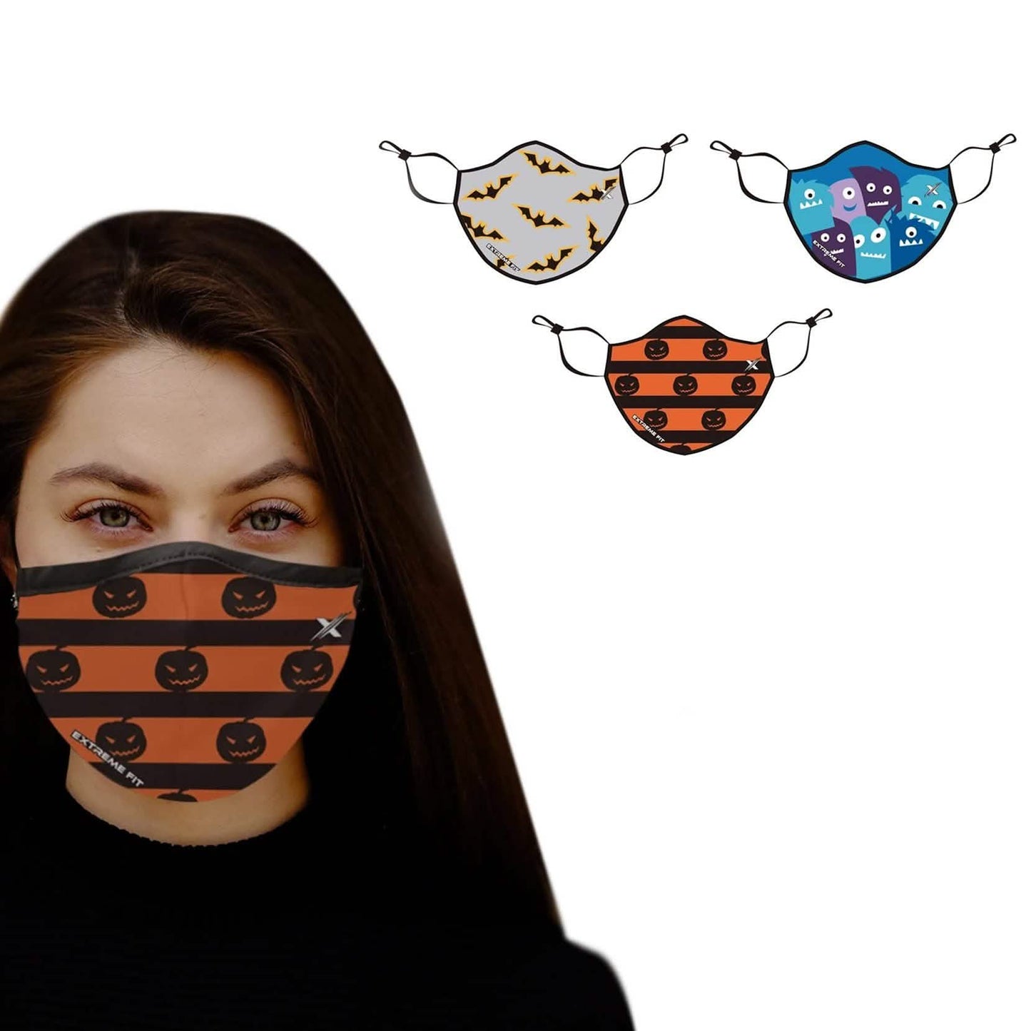 6-Pack: Halloween Two-Layer Special Reusable Face Mask with Adjustable Earloop